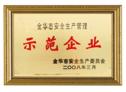 金華市安全生產(chǎn)管理示范企業(yè)